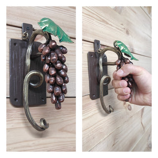 Hand Forged Iron Grapes Door Handle: Unusual Kitchen Decor