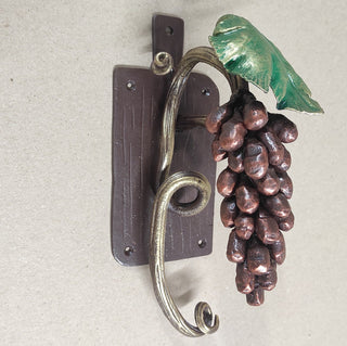 Hand Forged Iron Grapes Door Handle: Unusual Kitchen Decor