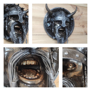 Handmade Viking Axe/Hammer Holder: Warrior Wall Decor