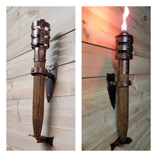 Reserved Flaming torch Wall candleholders Vikings Flame Wall sconce