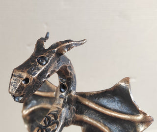 Large Hand Forged Dragon Door Handle: Metal Barn Door Hardware