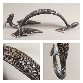 Large Hand Forged Dragon Door Handle: Metal Barn Door Hardware