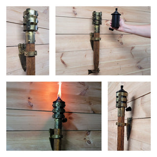 Flaming torch Wall candleholders Vikings Flame Wall sconce