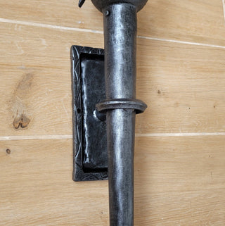 Hand Forged Wrought Iron Wall Sconce: Medieval Viking Torch Lantern