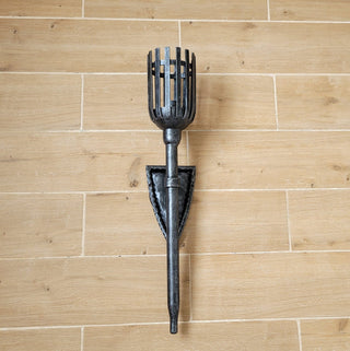 Hand Forged Wrought Iron Wall Sconce: Medieval Viking Torch Lamp