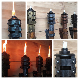 Hand Forged Viking Torch Wall Sconce: Rustic Medieval Candle Holder