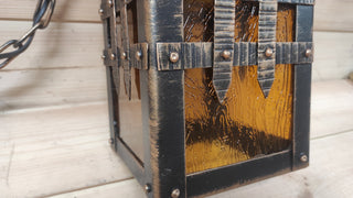 Handmade Forged Medieval Lantern: Rustic Gothic Ceiling Light