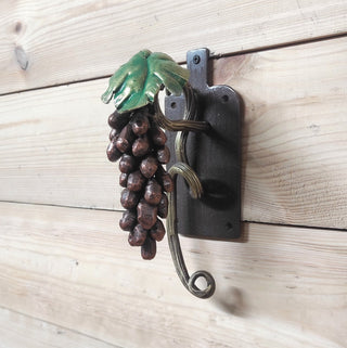 Hand Forged Iron Grapes Door Handle: Unusual Kitchen Decor