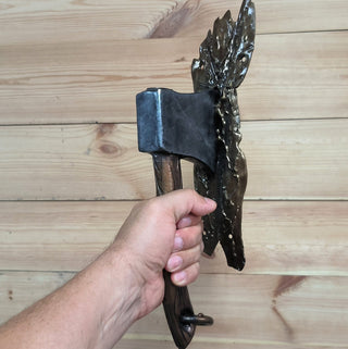 Handmade Axe Door Handle: Metal Barn Door Pull