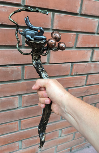 Handmade Metal Bunny Door Handle: Rustic Home or Garden Decor