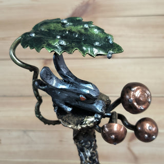 Handmade Metal Bunny Door Handle: Rustic Home or Garden Decor