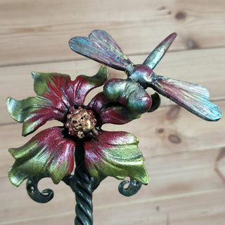 Hand Forged Flower Door Handle: Wrought Iron Barn Decor