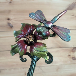 Hand Forged Flower Door Handle: Wrought Iron Barn Decor