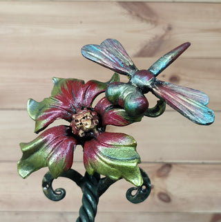 Hand Forged Flower Door Handle: Wrought Iron Barn Decor