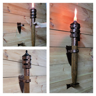 Reserved Flaming torch Wall candleholders Vikings Flame Wall sconce