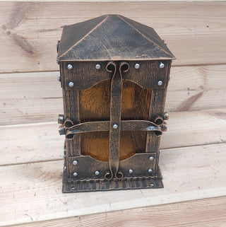 Metal and Glass Lantern, Lantern House, Floor lamp, gate light, exterior lights, handmade metal lamp, Medieval lantern