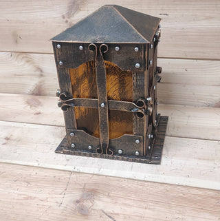 Handmade Medieval Metal Lantern: Outdoor Viking Style Light
