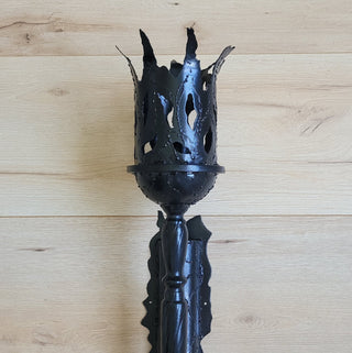 Handmade Metal Torch Wall Sconce: Gothic Medieval Lighting