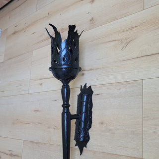 Handmade Metal Torch Wall Sconce: Gothic Medieval Lighting