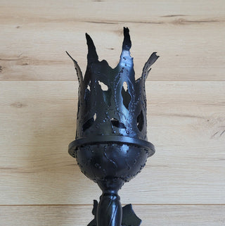 Handmade Metal Torch Wall Sconce: Gothic Medieval Lighting