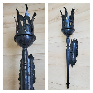 Handmade Metal Torch Wall Sconce: Gothic Medieval Lighting