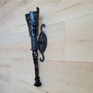 Handmade Metal Torch Wall Sconce: Gothic Medieval Lighting