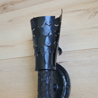 Handmade Metal Torch Wall Sconce: Gothic Medieval Lighting