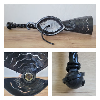 Handmade Metal Torch Wall Sconce: Gothic Medieval Lighting