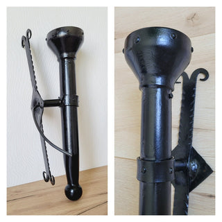 Handmade Metal Torch Wall Sconce: Gothic Medieval Lighting