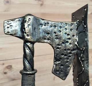 Forged Iron Axe Door Handle: Viking Barn Door Pull