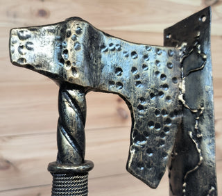 Forged Iron Axe Door Handle: Viking Barn Door Pull