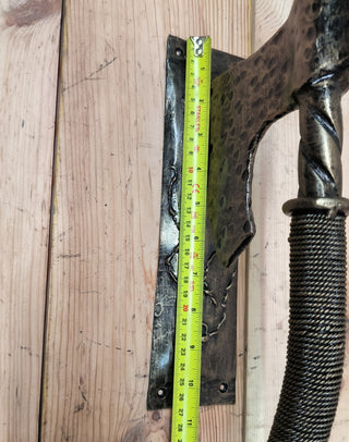 Forged Iron Axe Door Handle: Viking Barn Door Pull