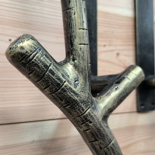 Forged Branch Door Handles: Rustic Metal Barn Door Pulls (Pair)