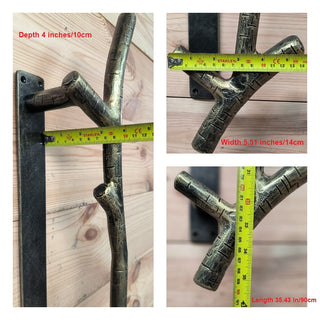 Forged Branch Door Handles: Rustic Metal Barn Door Pulls (Pair)