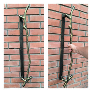 Forged Branch Door Handles: Rustic Metal Barn Door Pulls (Pair)