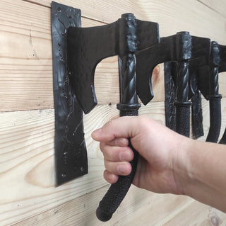 Forged Iron Axe Door Handle: Viking Barn Door Pull