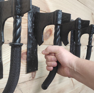 Forged Iron Axe Door Handle: Viking Barn Door Pull
