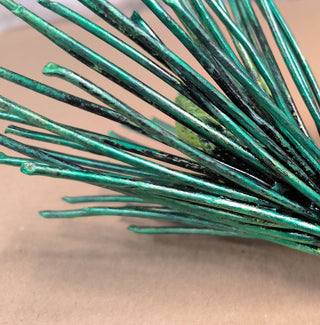 Handmade Forged Iron Pine Cone Sculpture: Metal Coniferous Branch Ornament