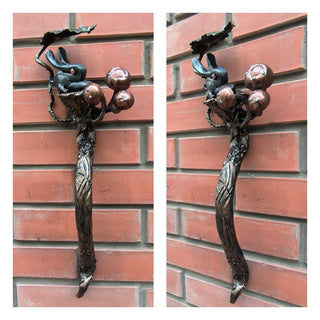 Handmade Metal Bunny Door Handle: Rustic Home or Garden Decor