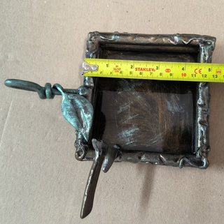 Handmade Forged Iron Ashtray: Metal Sculpture, Art Decor