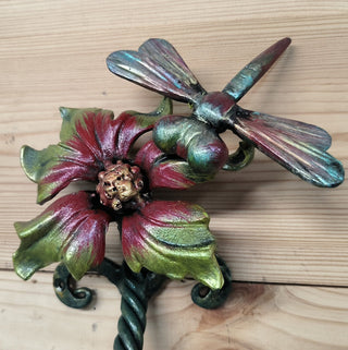 Hand Forged Flower Door Handle: Wrought Iron Barn Decor