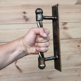 Hand Forged Steel Door Handle: Wrought Iron Barn Door Decor