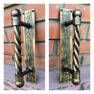 Hand Forged Steel Door Handle: Wrought Iron Barn Door Decor