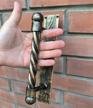Hand Forged Steel Door Handle: Wrought Iron Barn Door Decor
