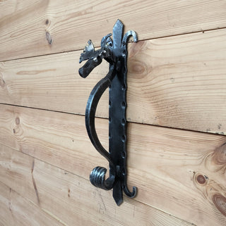 Handmade Metal Moose Door Handle: Rustic Barn Door Pull