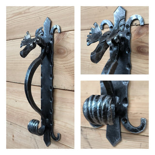 Handmade Metal Moose Door Handle: Rustic Barn Door Pull