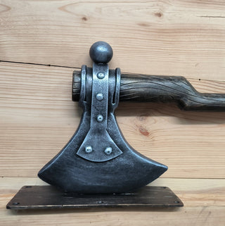 Viking Axe Handle – Rustic Cabin Hardware, Lodge Decor, Unique Exterior & Interior Pull – IronUA