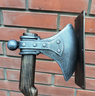Viking Axe Handle – Rustic Cabin Hardware, Lodge Decor, Unique Exterior & Interior Pull – IronUA