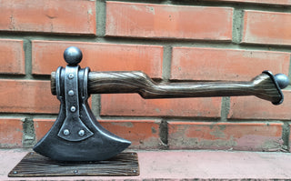 Viking Axe Handle – Rustic Cabin Hardware, Lodge Decor, Unique Exterior & Interior Pull – IronUA