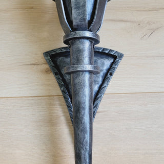 Hand Forged Wrought Iron Wall Sconce: Medieval Viking Torch Lantern